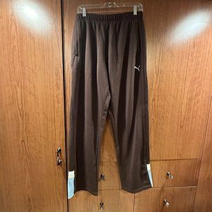 PUMA Training Activewear Pants with Pockets Brown Men's Size Medium Retro